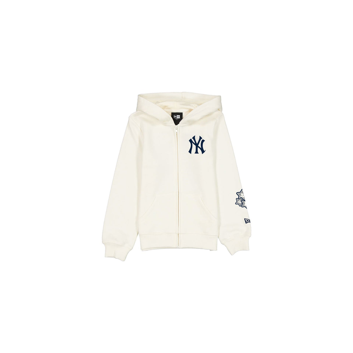 New York Yankees Girls Chrome White Full-Zip Hoodie