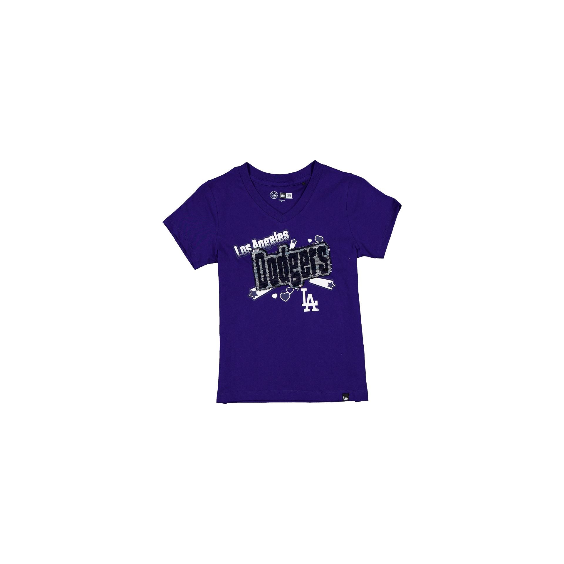 Los Angeles Dodgers Girls Sequin Wordmark T-Shirt