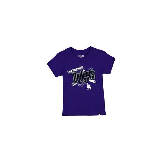 Los Angeles Dodgers Girls Sequin Wordmark T-Shirt