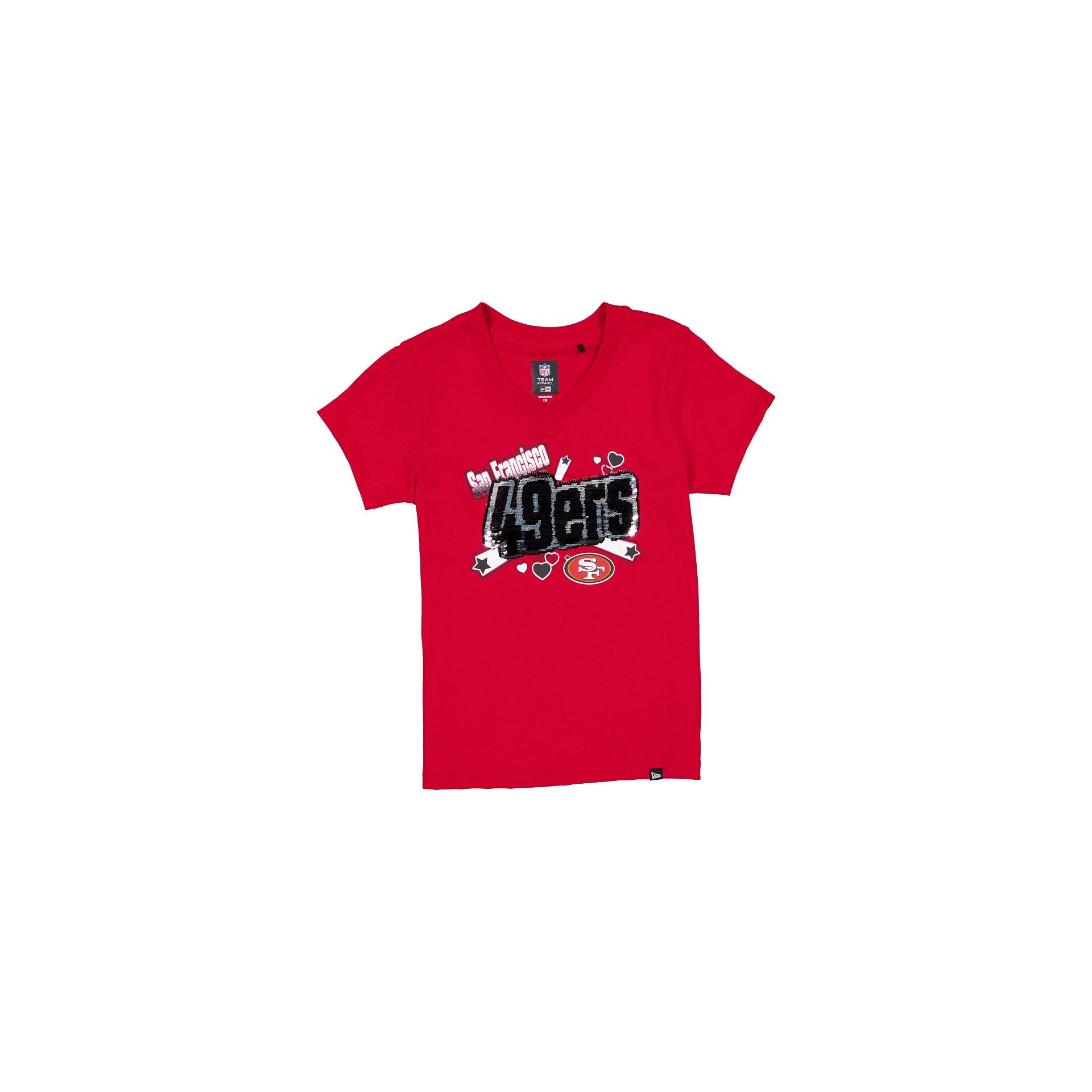 San Francisco 49ers Girls Sequin Wordmark T-Shirt