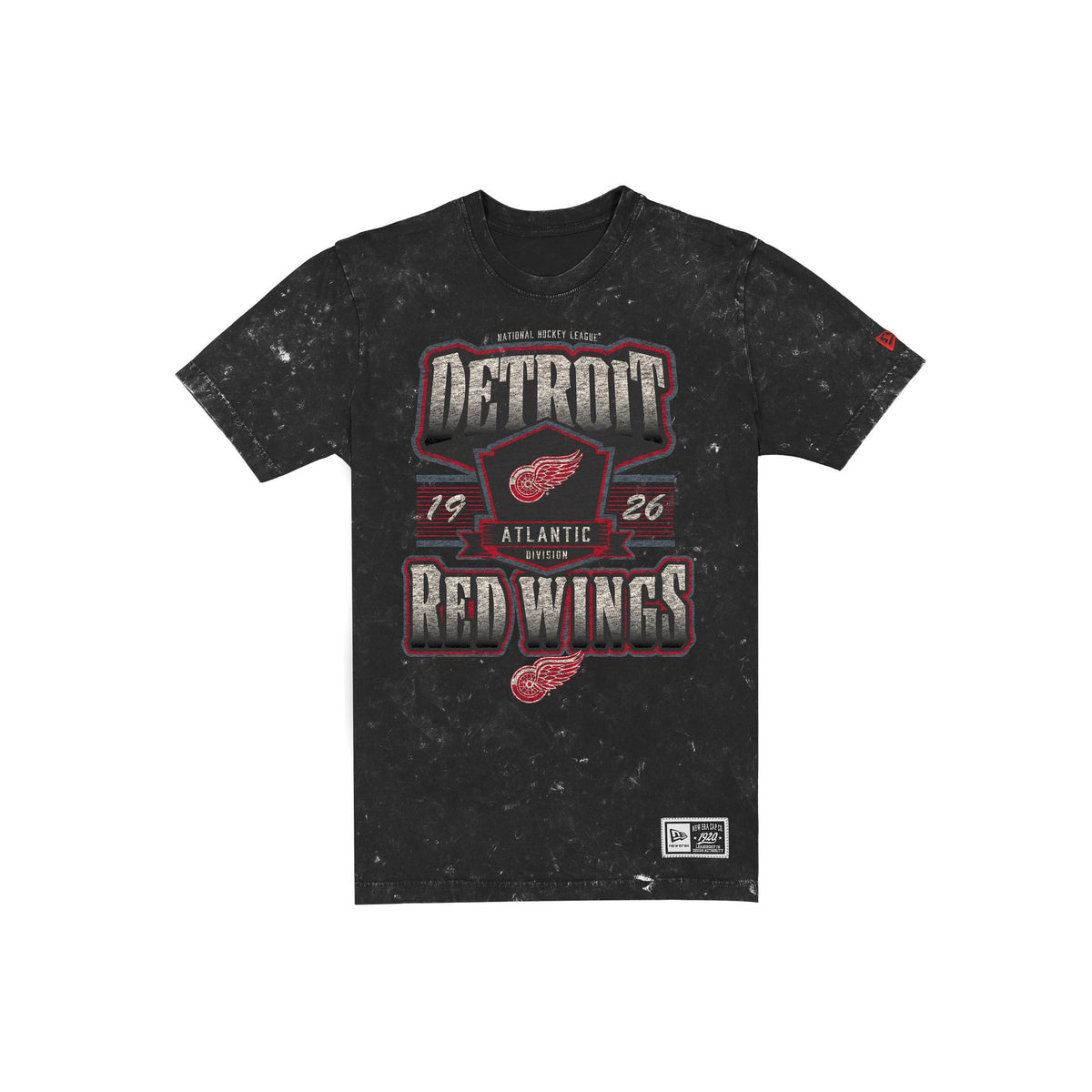 Detroit Red Wings Throwback Washed Graphic Black T-Shirt