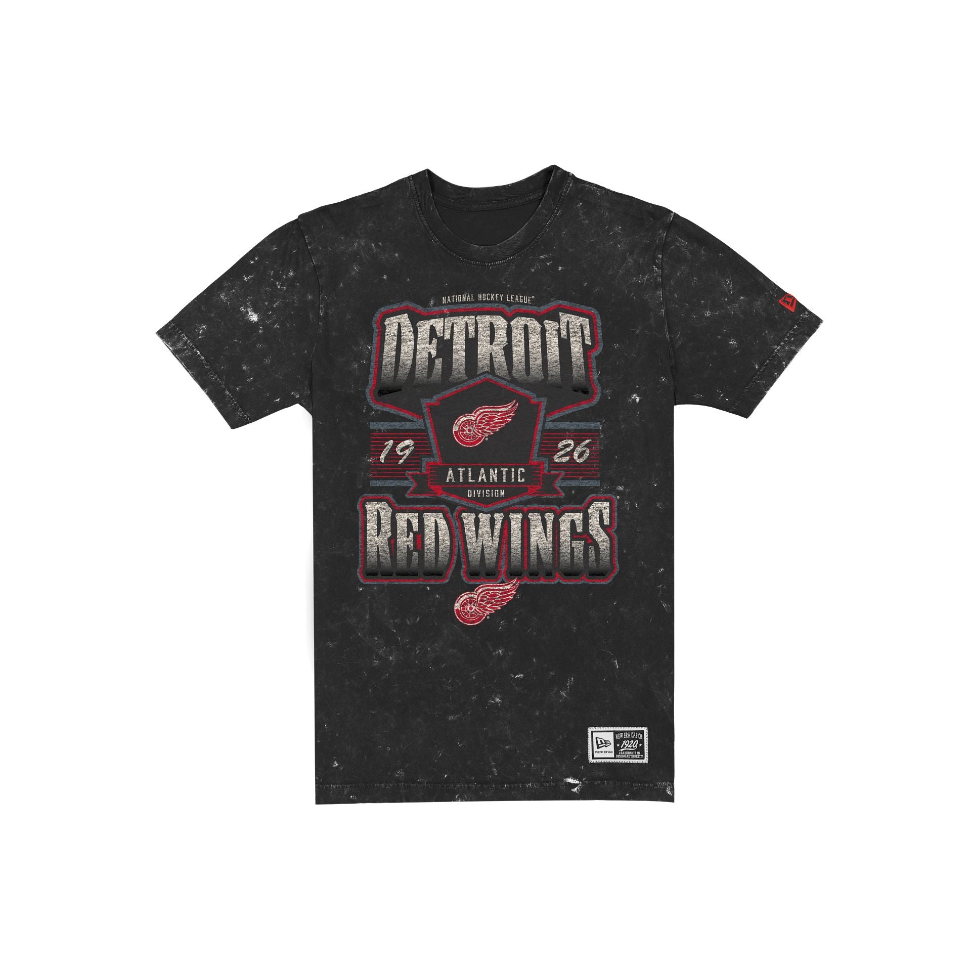 Detroit Red Wings Throwback Washed Graphic Black T-Shirt