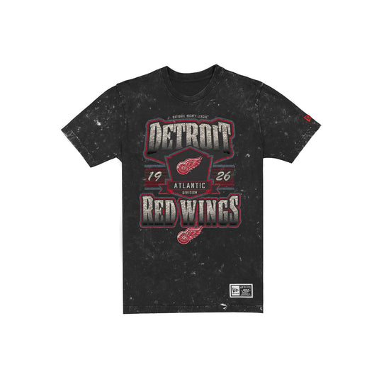 Detroit Red Wings Throwback Washed Graphic Black T-Shirt
