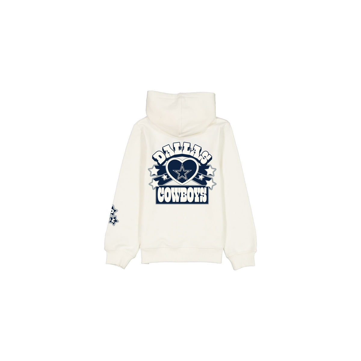 Dallas Cowboys Girls Chrome White Full-Zip Hoodie