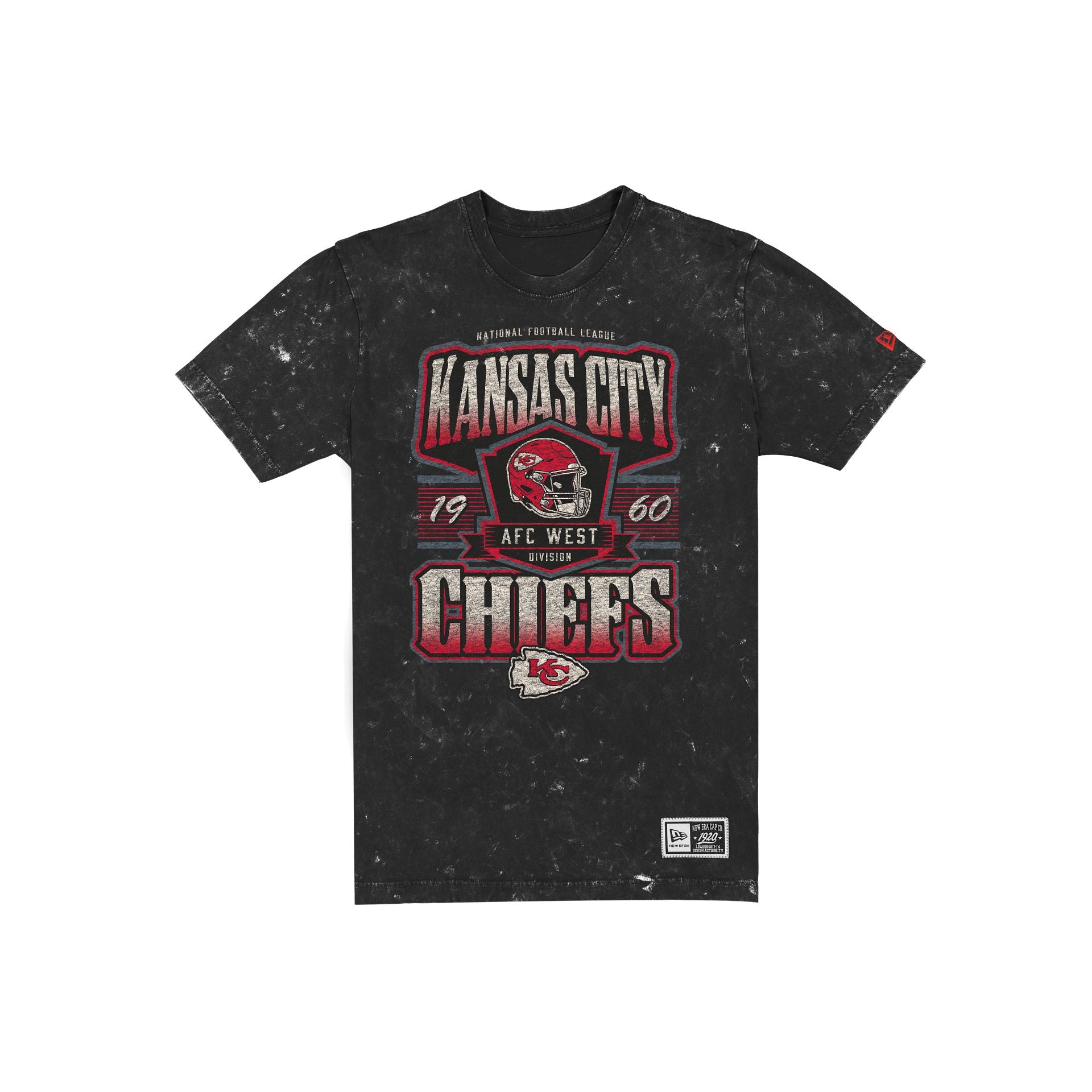 Kansas City Chiefs Throwback Washed Graphic Black T-Shirt