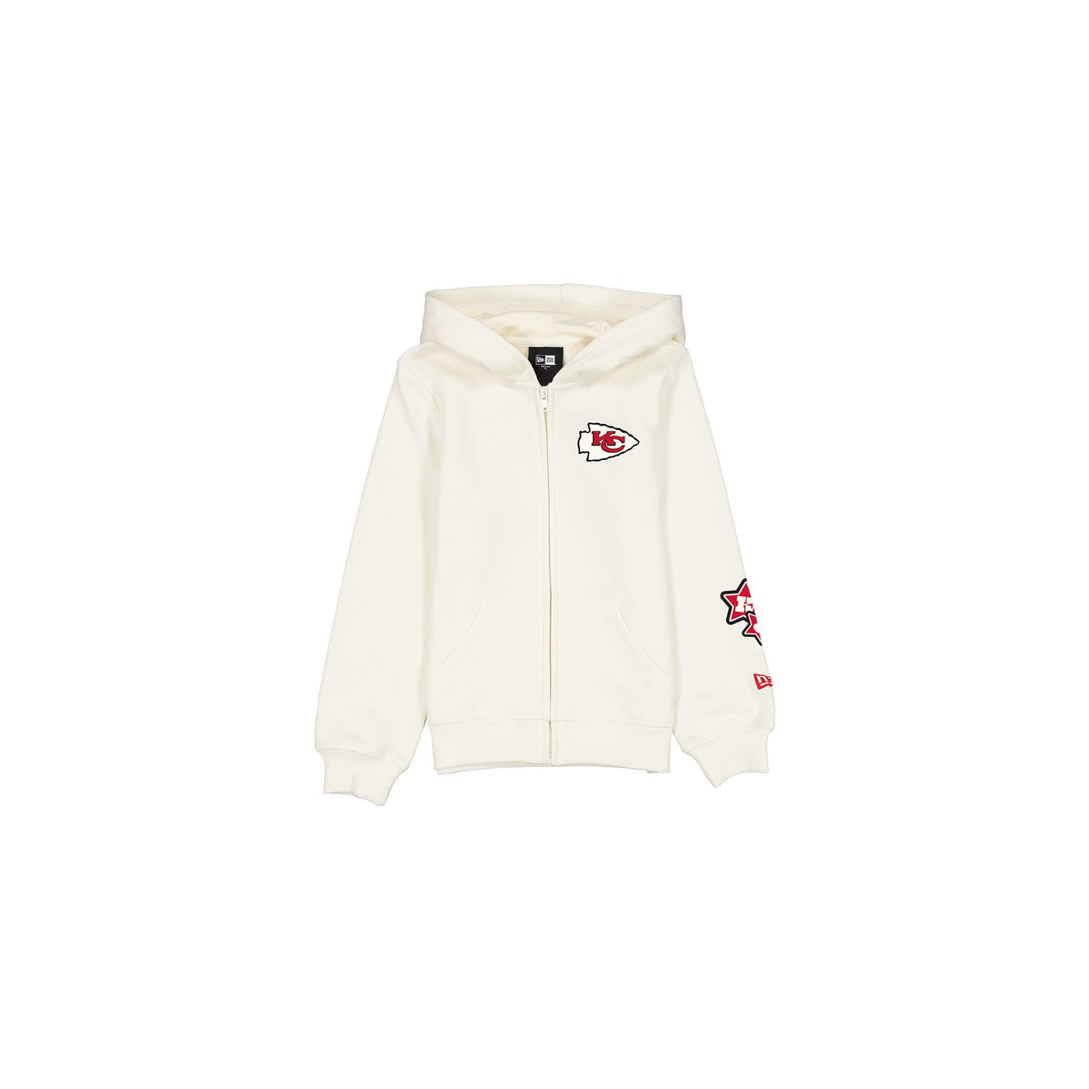 Kansas City Chiefs Girls Chrome White Full-Zip Hoodie