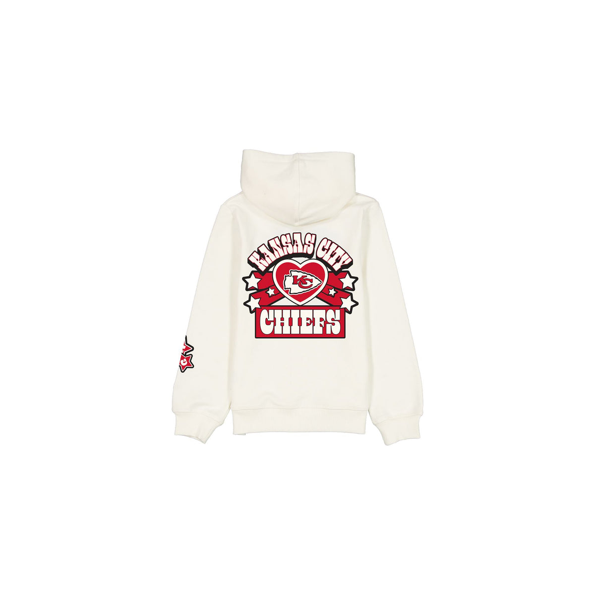 Kansas City Chiefs Girls Chrome White Full-Zip Hoodie