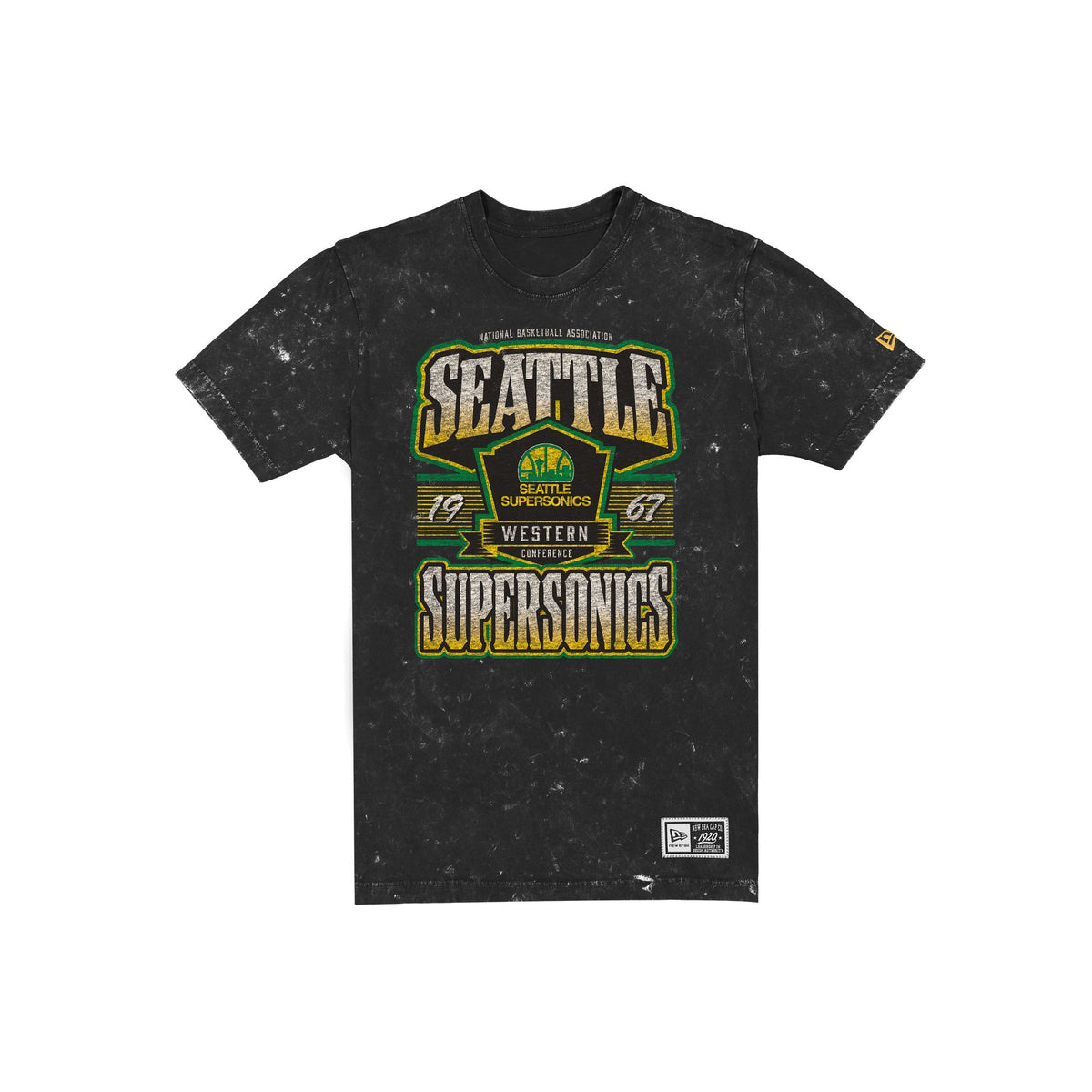 Seattle SuperSonics Throwback Washed Graphic Black T-Shirt