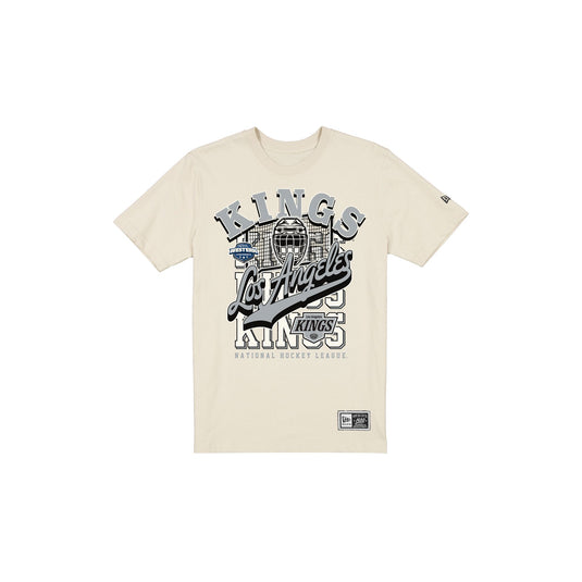 Los Angeles Kings Throwback Helmet Chrome White T-Shirt