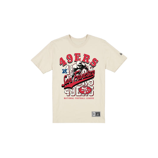 San Francisco 49ers Throwback Helmet Chrome White T-Shirt
