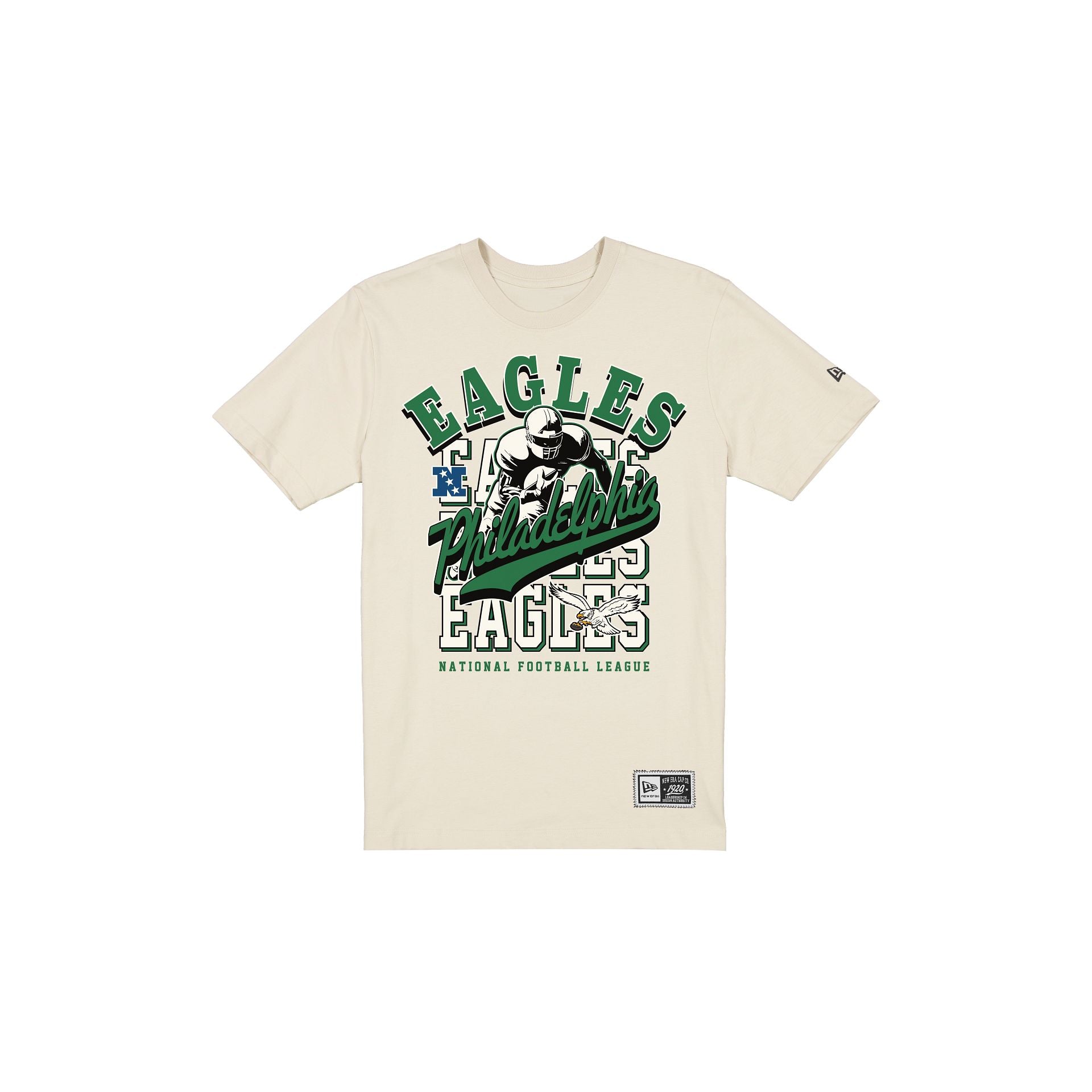Philadelphia Eagles Throwback Helmet Chrome White T-Shirt