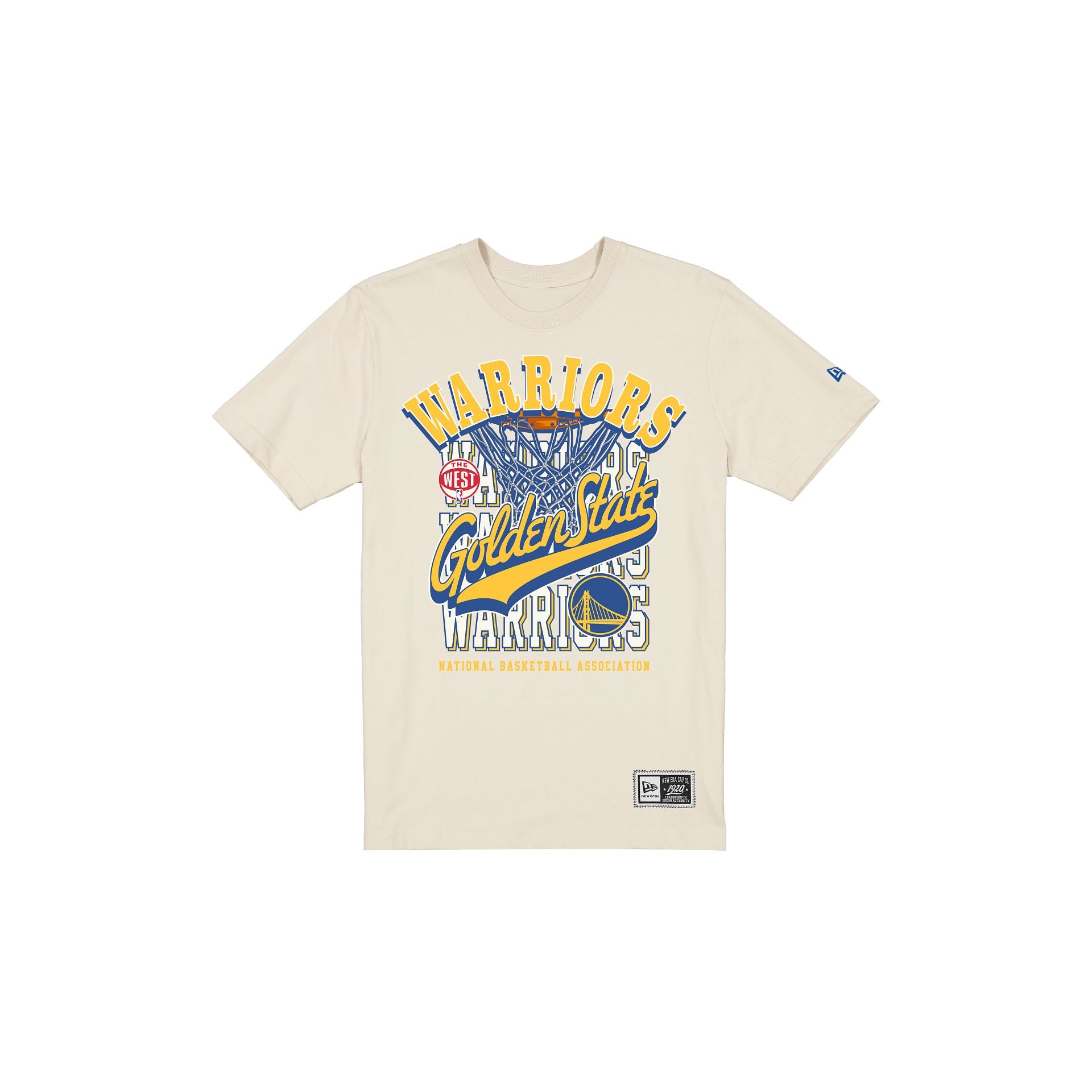 Golden State Warriors Throwback Net Chrome White T-Shirt