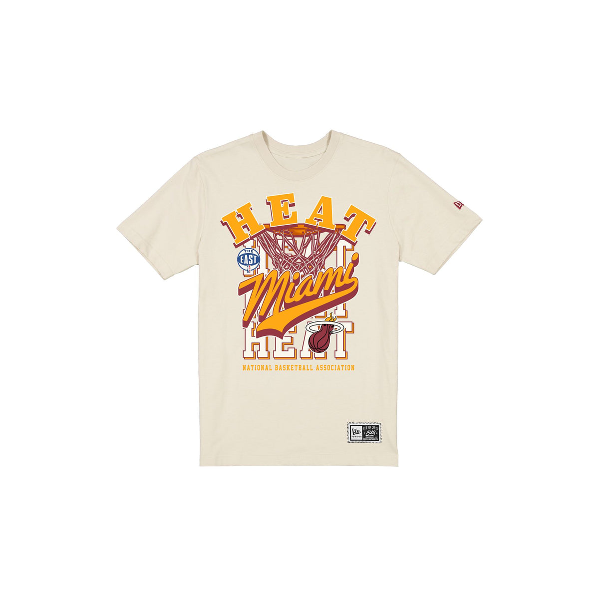 Miami Heat Throwback Net Chrome White T-Shirt