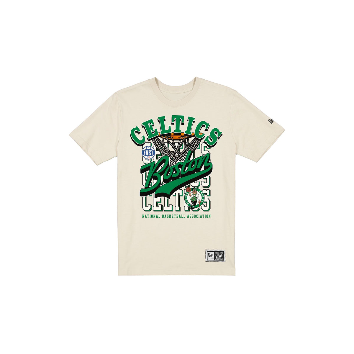 Boston Celtics Throwback Net Chrome White T-Shirt