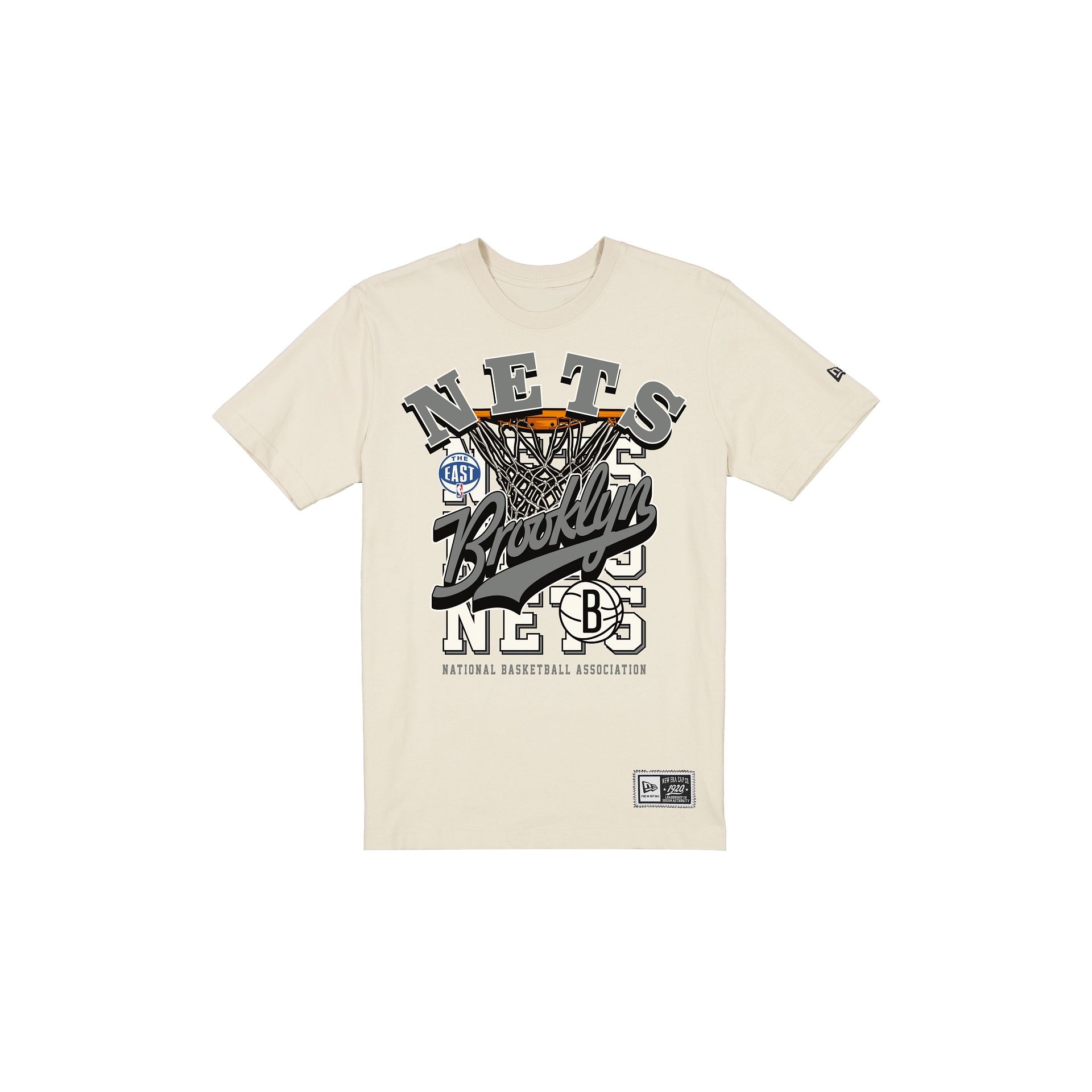 Brooklyn Nets Throwback Net Chrome White T-Shirt