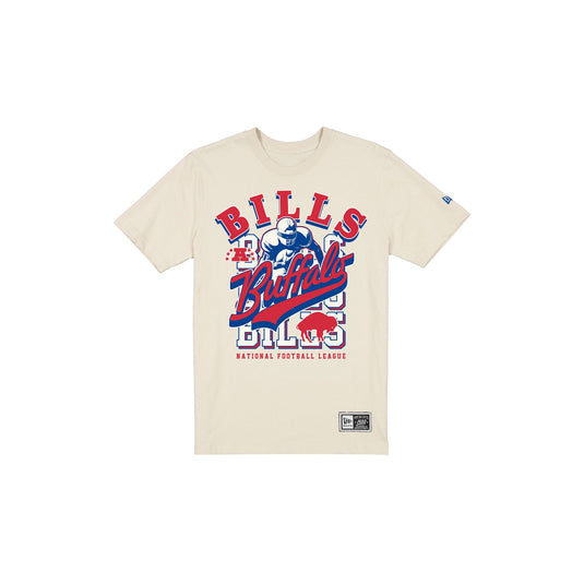 Buffalo Bills Throwback Helmet Chrome White T-Shirt