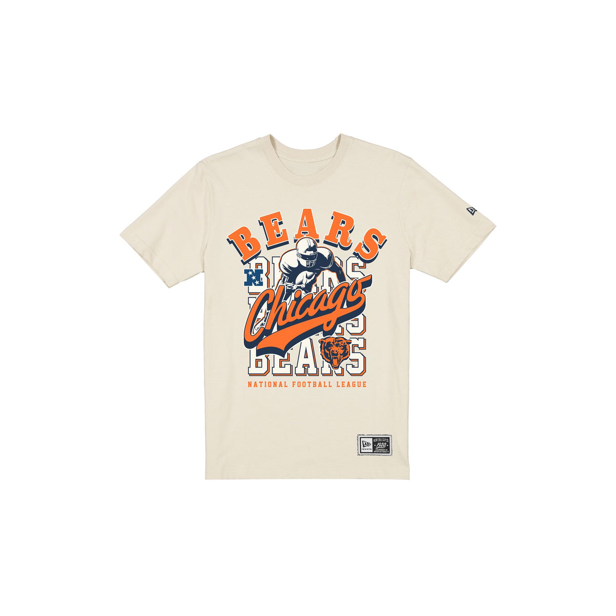 Chicago Bears Throwback Helmet Chrome White T-Shirt