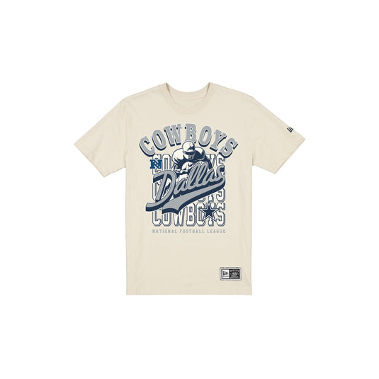 Dallas Cowboys Throwback Helmet Chrome White T-Shirt