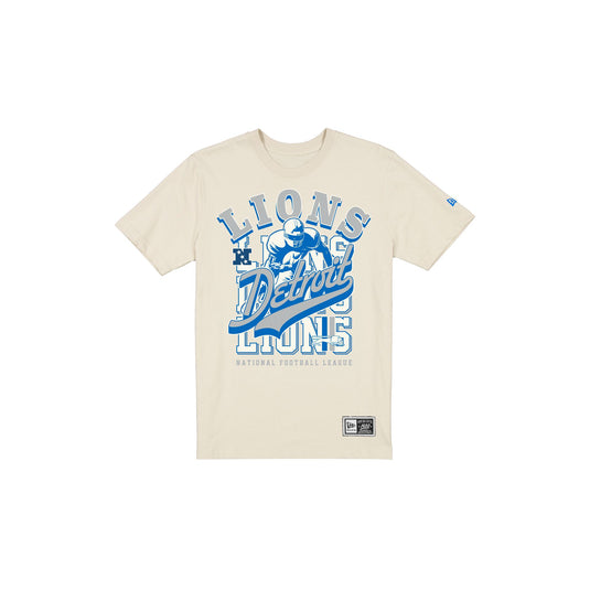 Detroit Lions Throwback Helmet Chrome White T-Shirt