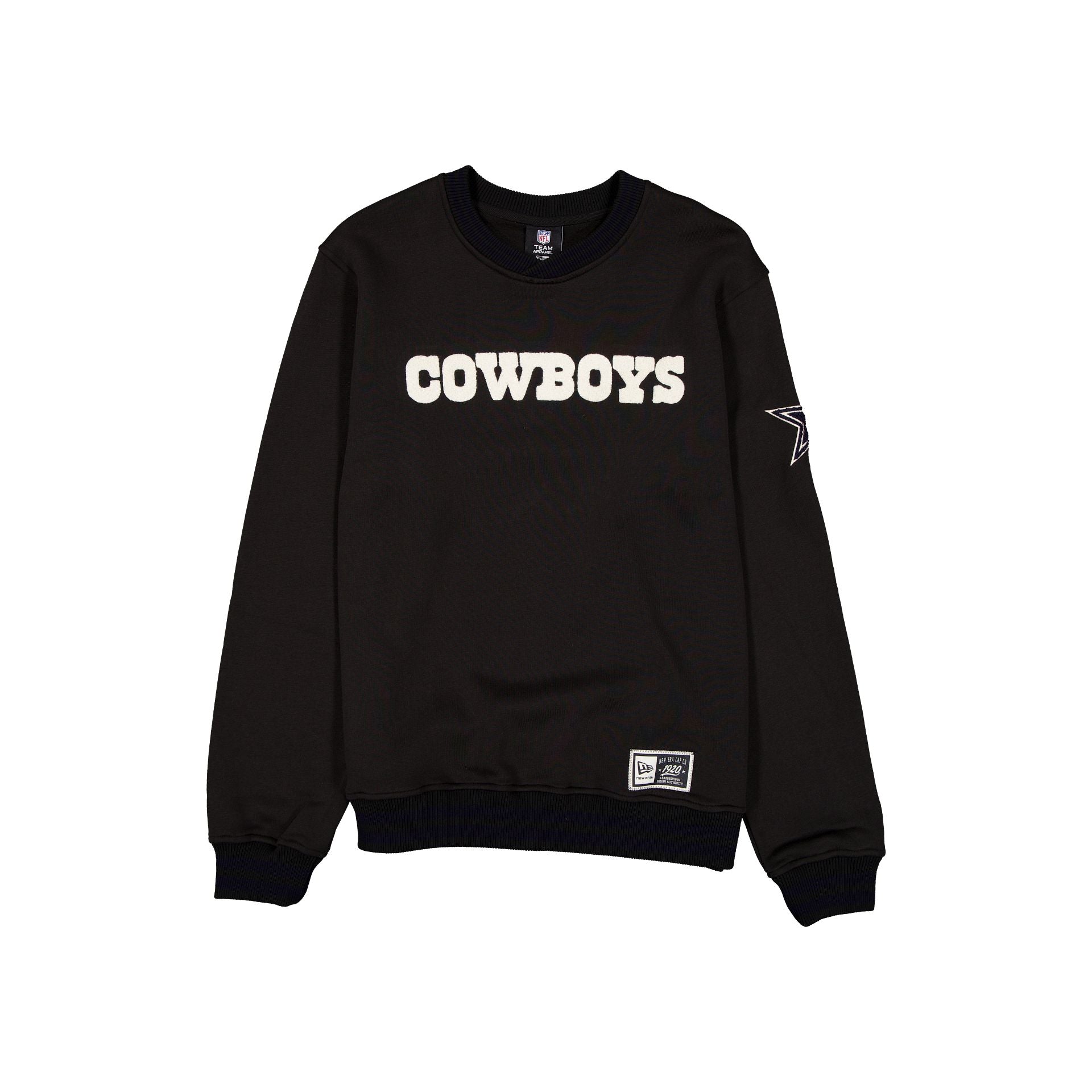 Dallas Cowboys Throwback Boucle Black Crewneck