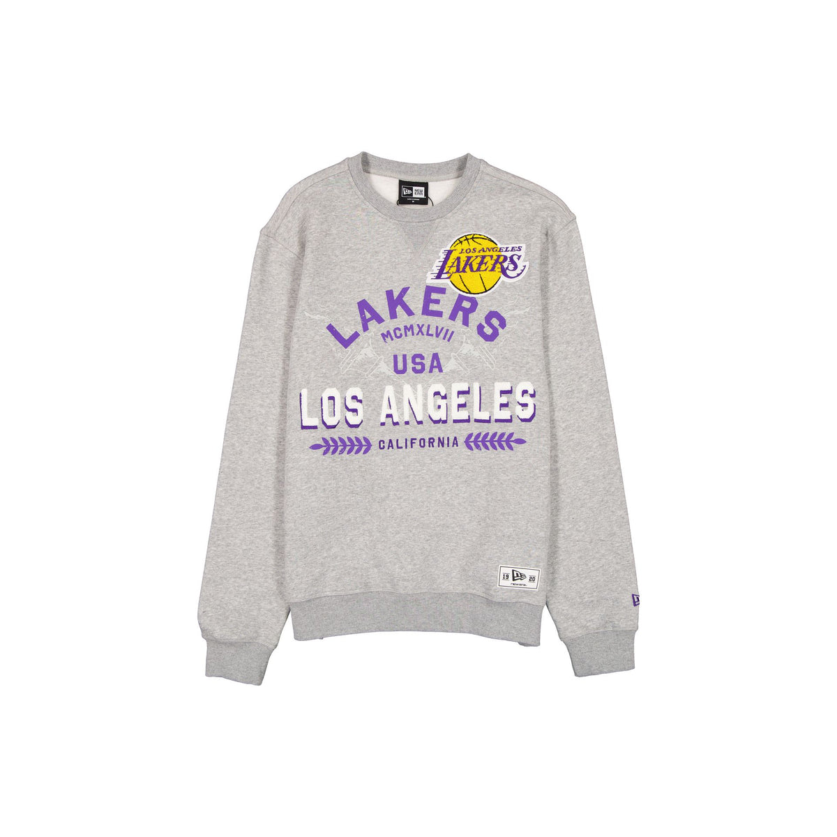 Los Angeles Lakers Laurel Heather Gray Crewneck