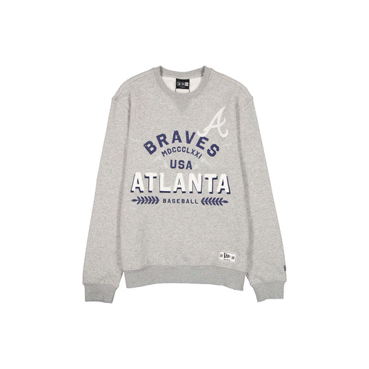 Atlanta Braves Laurel Heather Gray Crewneck