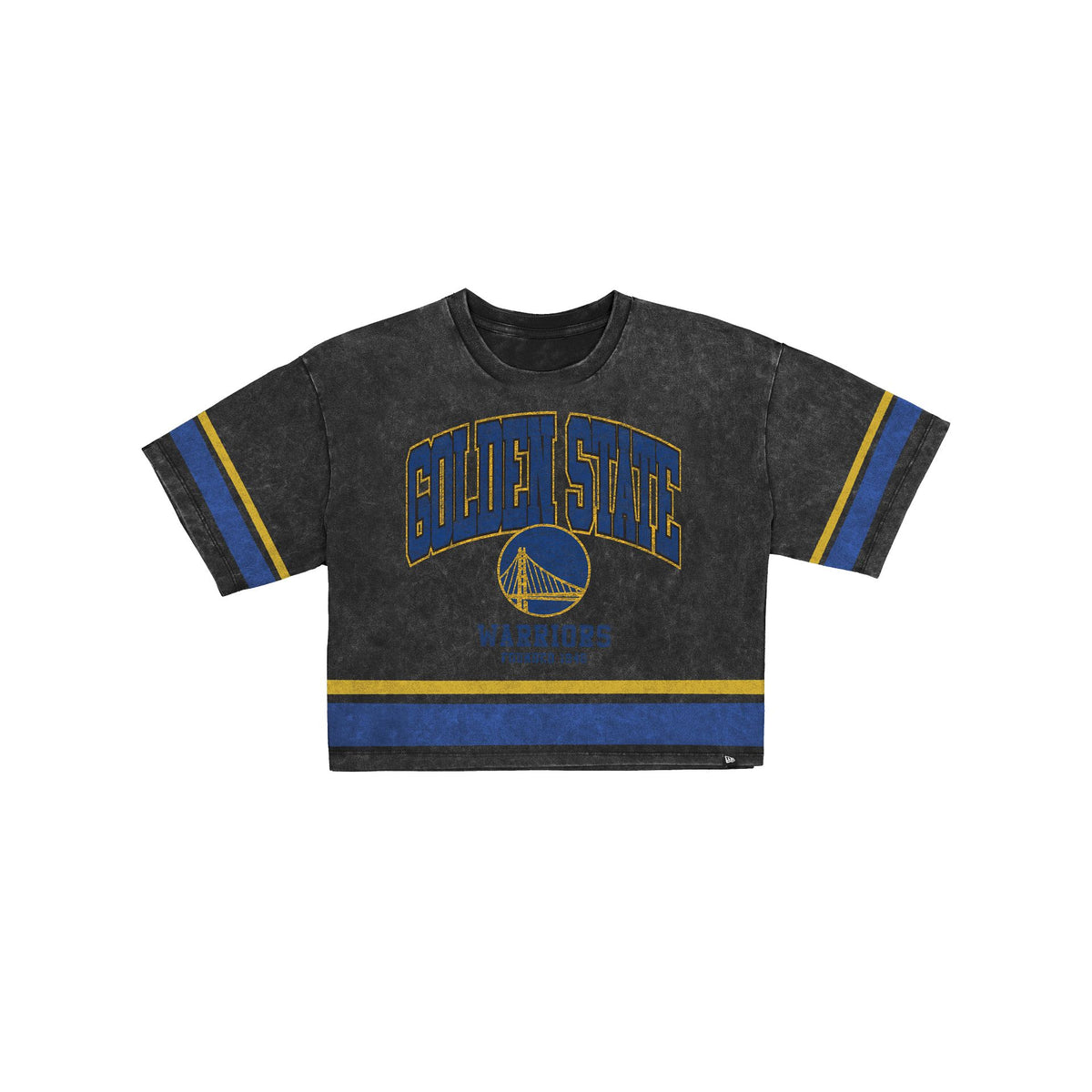 Golden State Warriors Women's Vintage Stripe Cropped T-Shirt