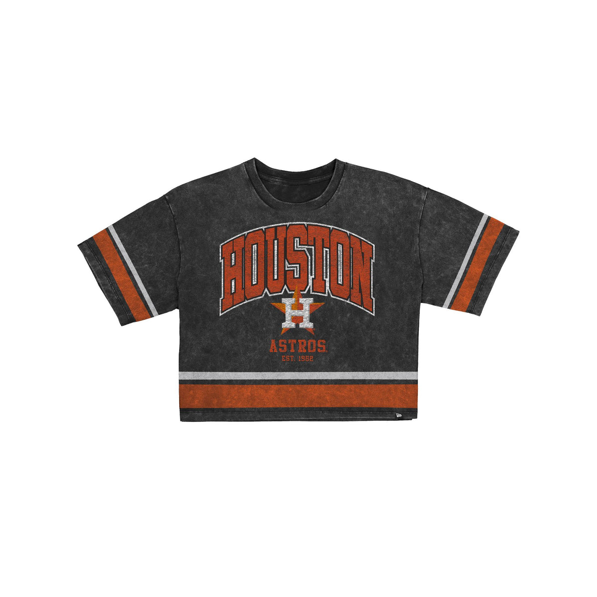 Houston Astros Women's Vintage Stripe Cropped T-Shirt