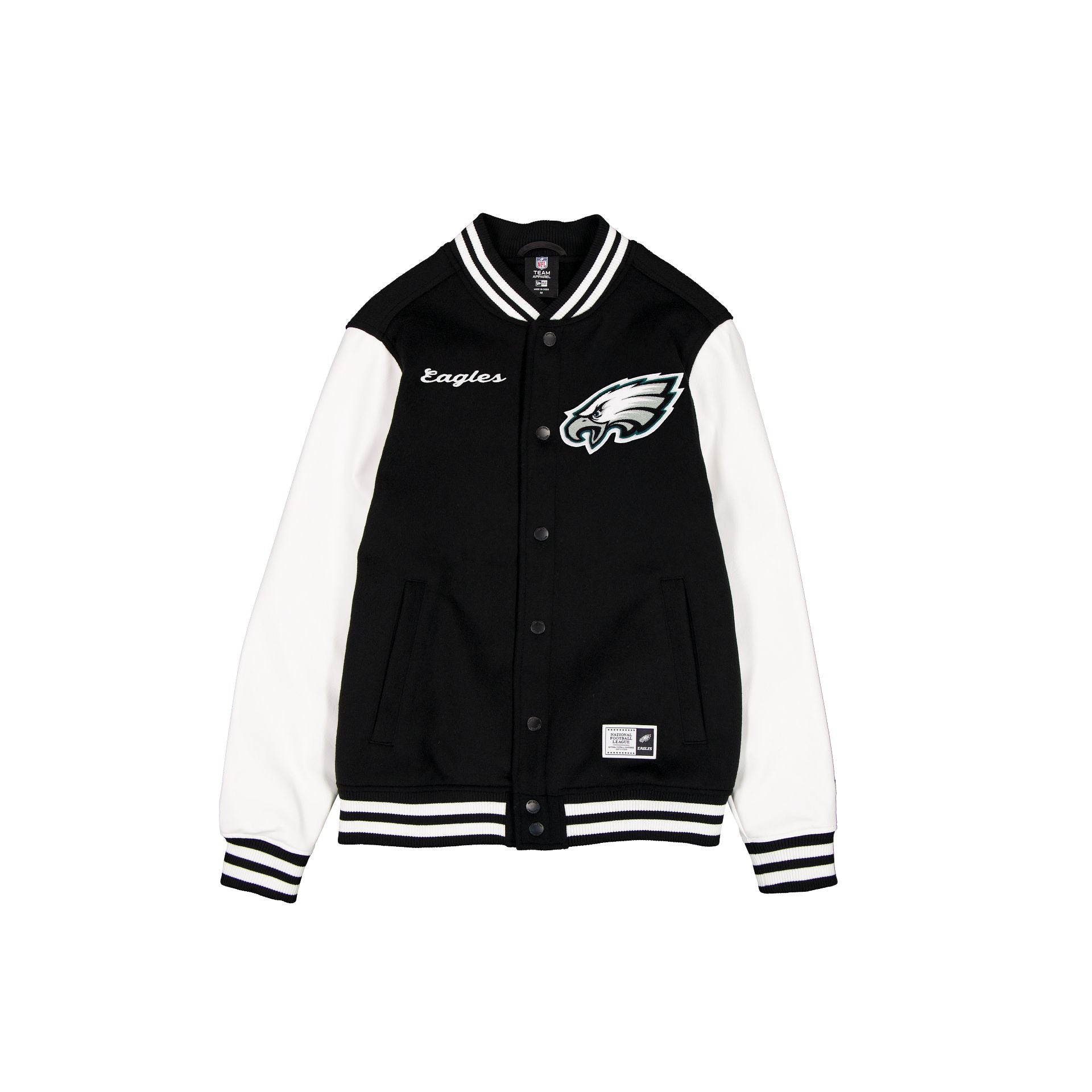Philadelphia Eagles Black & White Varsity Jacket