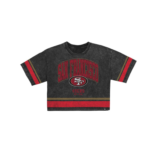 San Francisco 49ers Women's Vintage Stripe Cropped T-Shirt