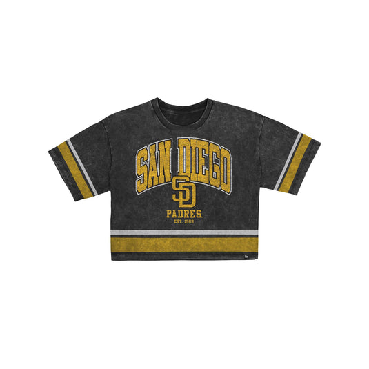 San Diego Padres Women's Vintage Stripe Cropped T-Shirt