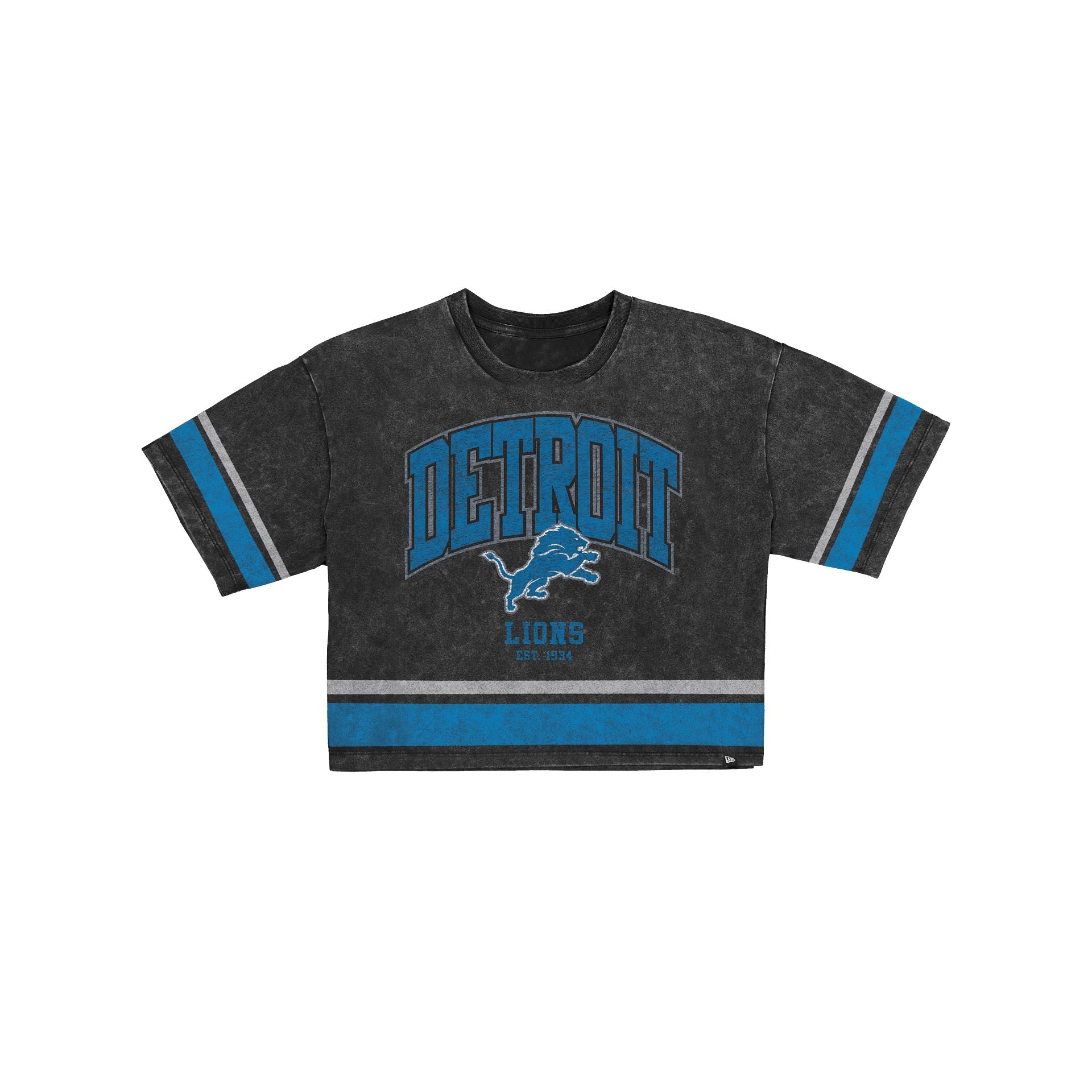 Detroit Lions Women's Vintage Stripe Cropped T-Shirt