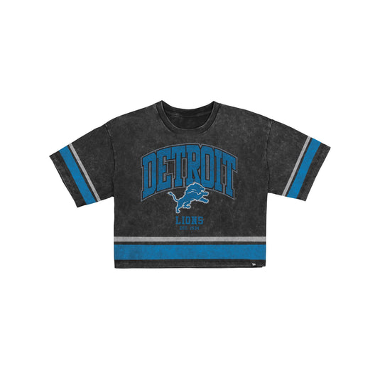 Detroit Lions Women's Vintage Stripe Cropped T-Shirt