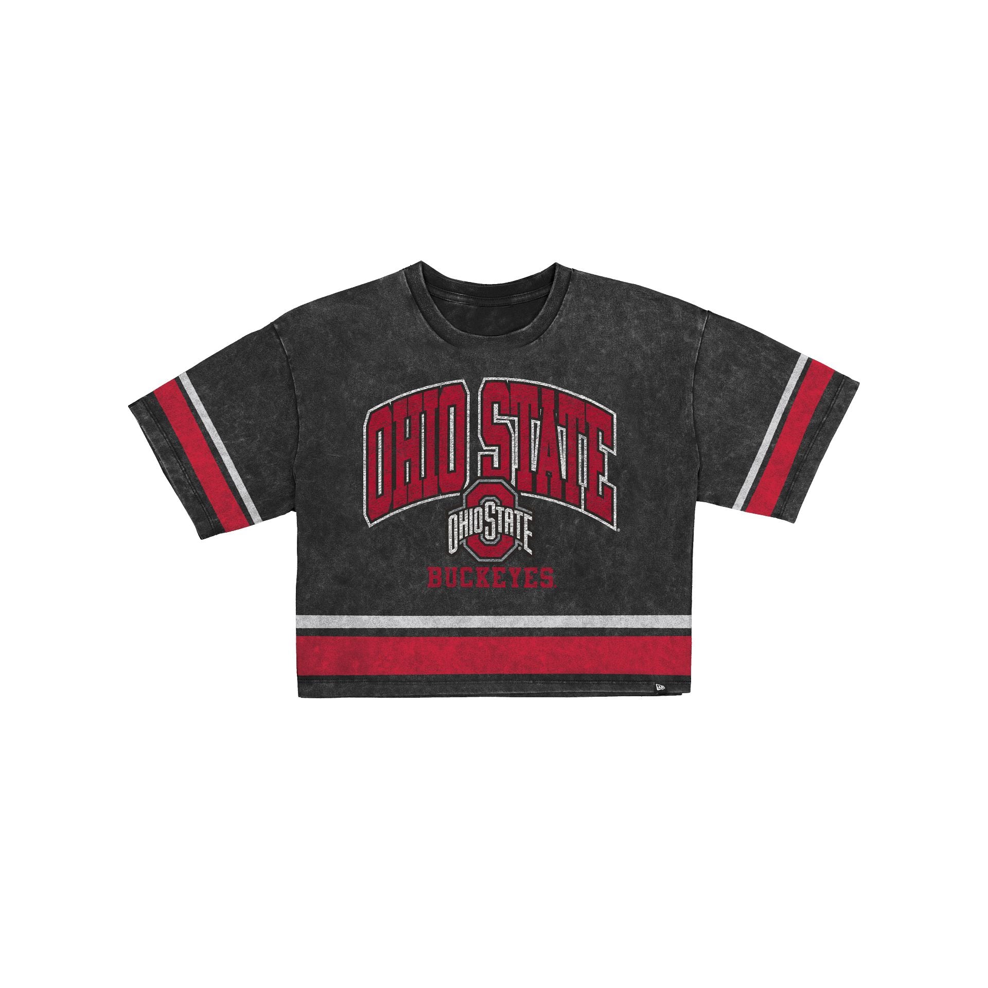 Ohio State Buckeyes Women's Vintage Stripe Cropped T-Shirt