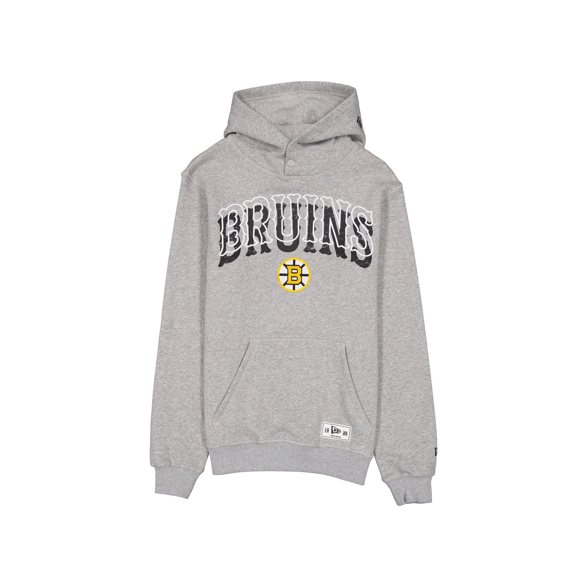 Boston Bruins Heather Gray Varsity Hoodie