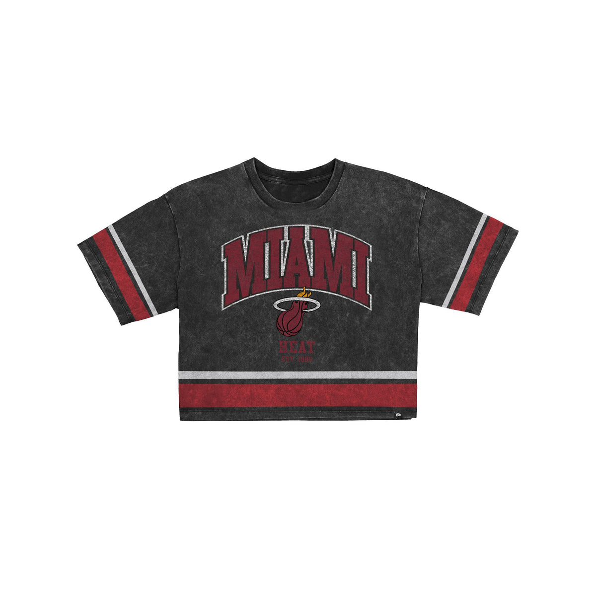 Miami Heat Women's Vintage Stripe Cropped T-Shirt