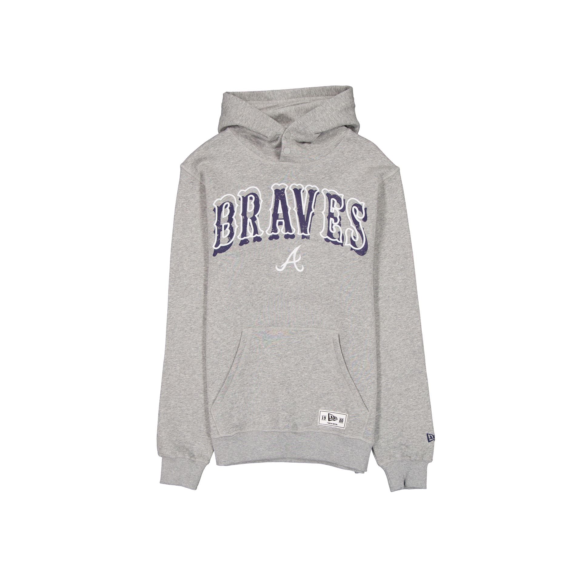 Atlanta Braves Heather Gray Varsity Hoodie