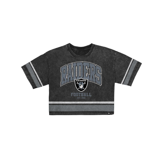 Las Vegas Raiders Women's Vintage Stripe Cropped T-Shirt