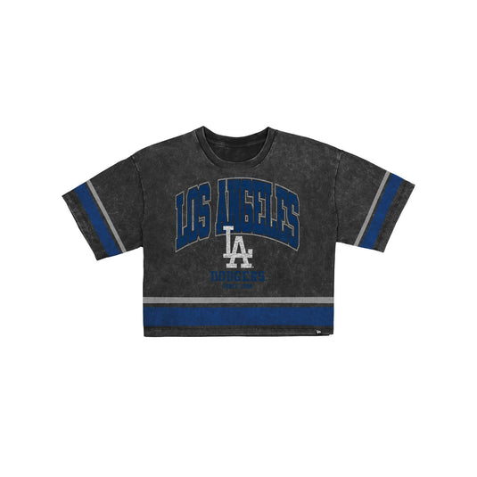 Los Angeles Dodgers Women's Vintage Stripe Cropped T-Shirt