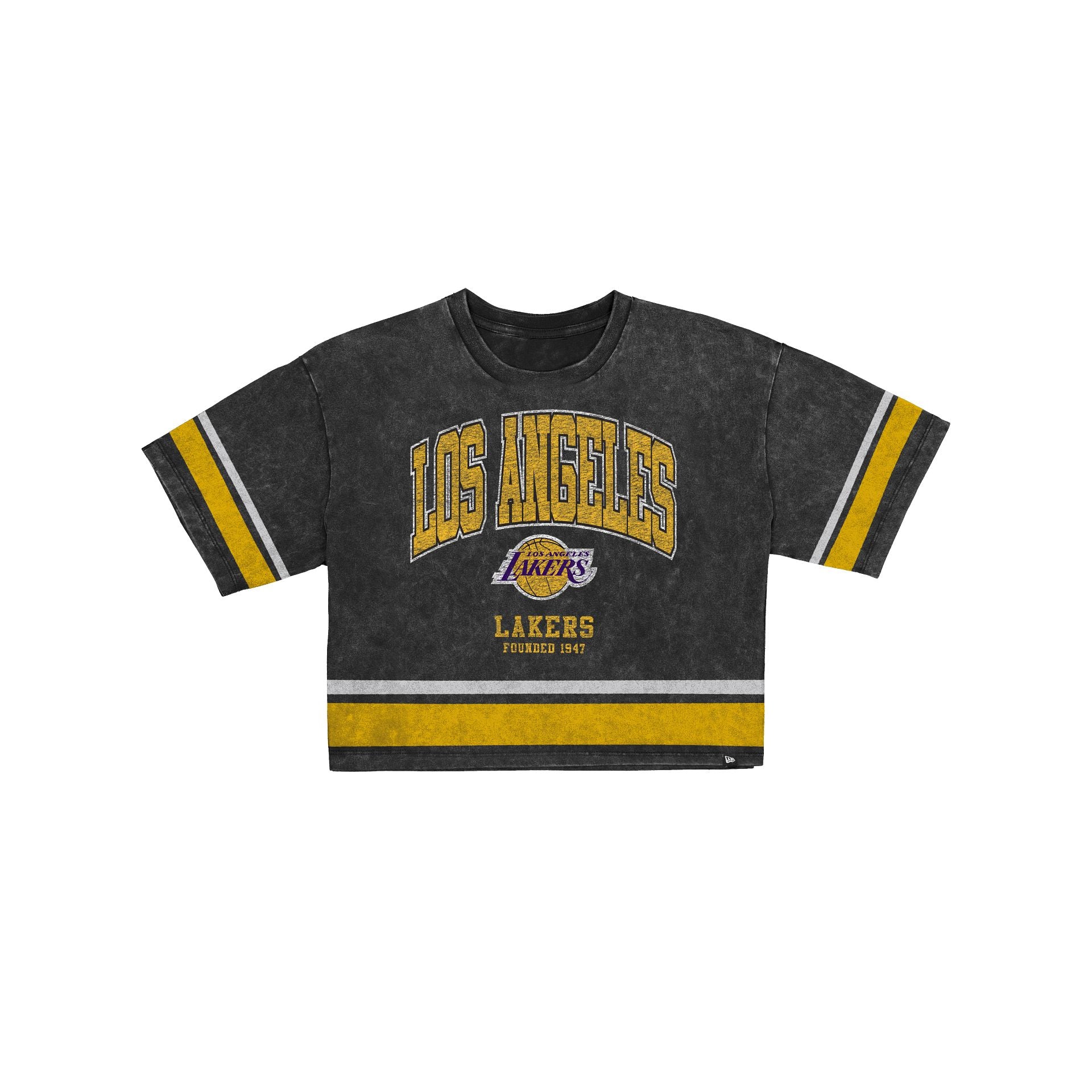 Los Angeles Lakers Women's Vintage Stripe Cropped T-Shirt