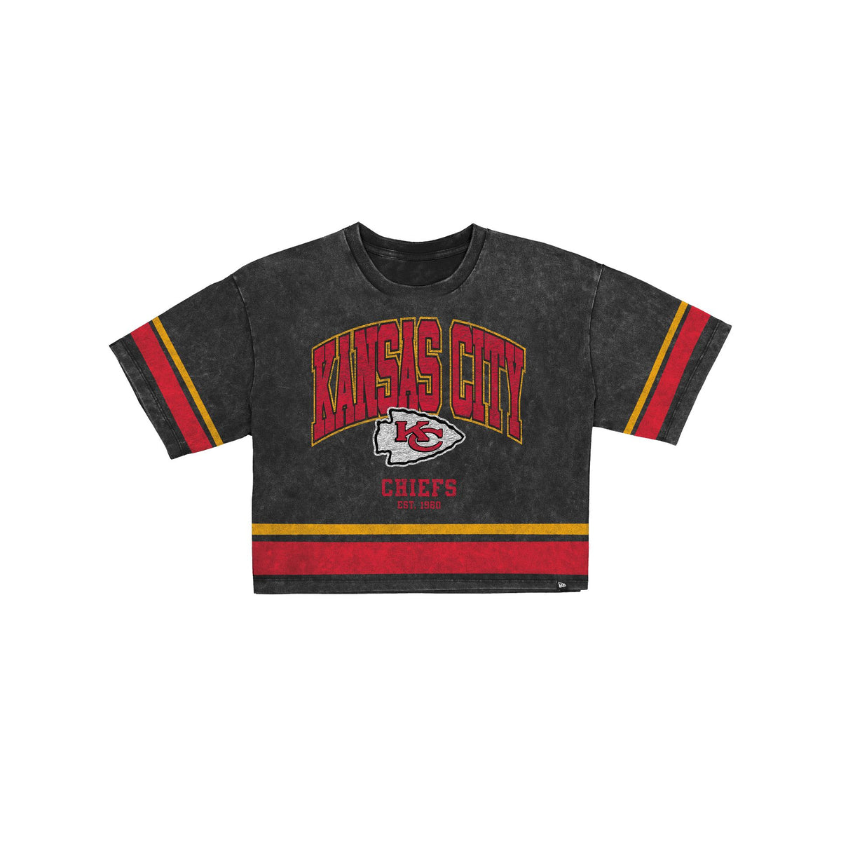 Kansas City Chiefs Women's Vintage Stripe Cropped T-Shirt