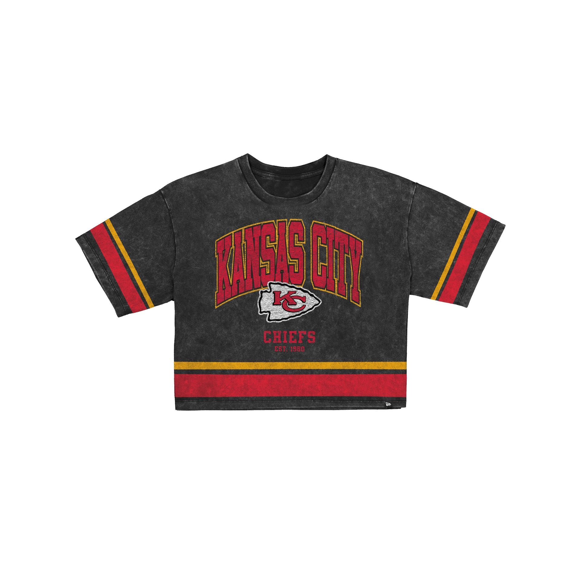 Kansas City Chiefs Women's Vintage Stripe Cropped T-Shirt