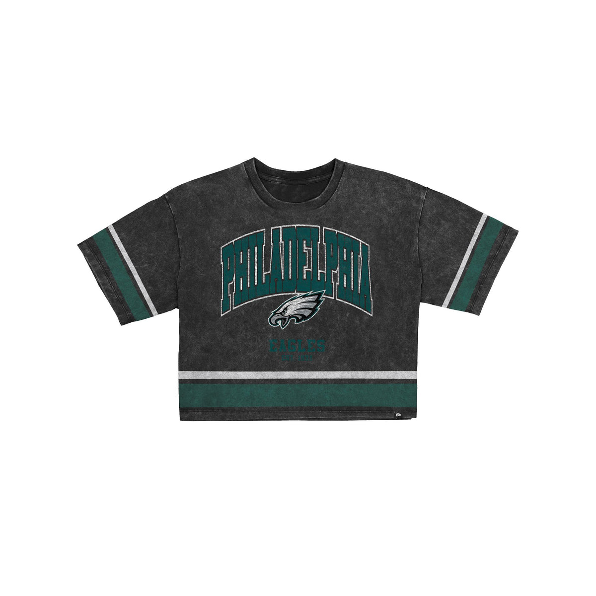 Philadelphia Eagles Women's Vintage Stripe Cropped T-Shirt