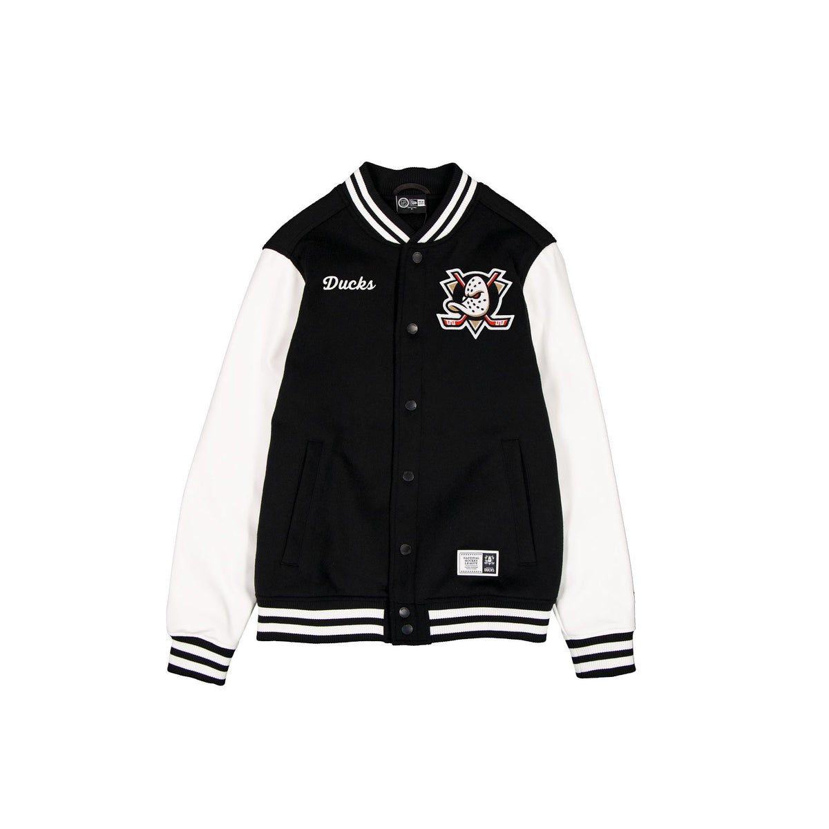 Anaheim Ducks Black & White Varsity Jacket