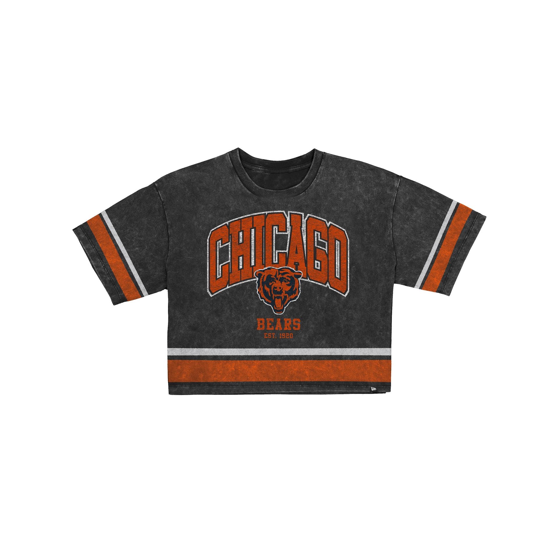 Chicago Bears Women's Vintage Stripe Cropped T-Shirt