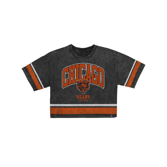 Chicago Bears Women's Vintage Stripe Cropped T-Shirt