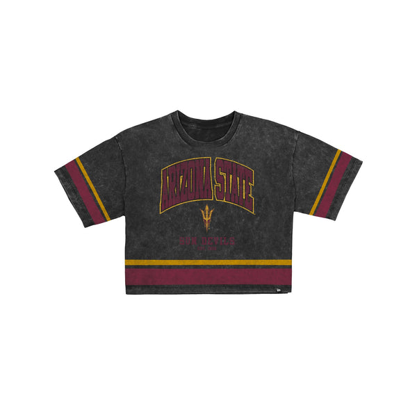 Arizona State Sun Devils Women's Vintage Stripe Cropped T-Shirt