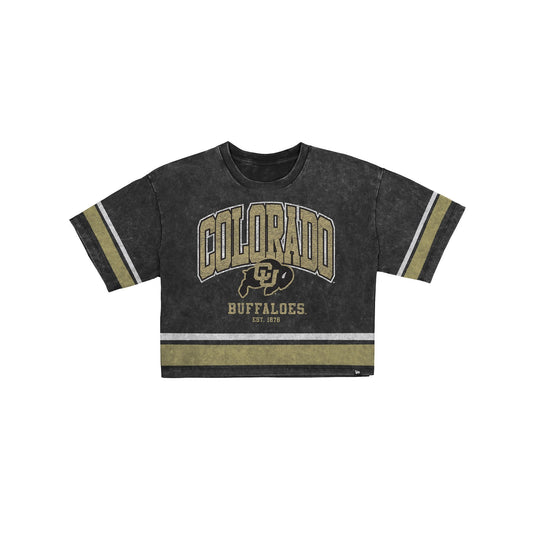Colorado Buffaloes Women's Vintage Stripe Cropped T-Shirt