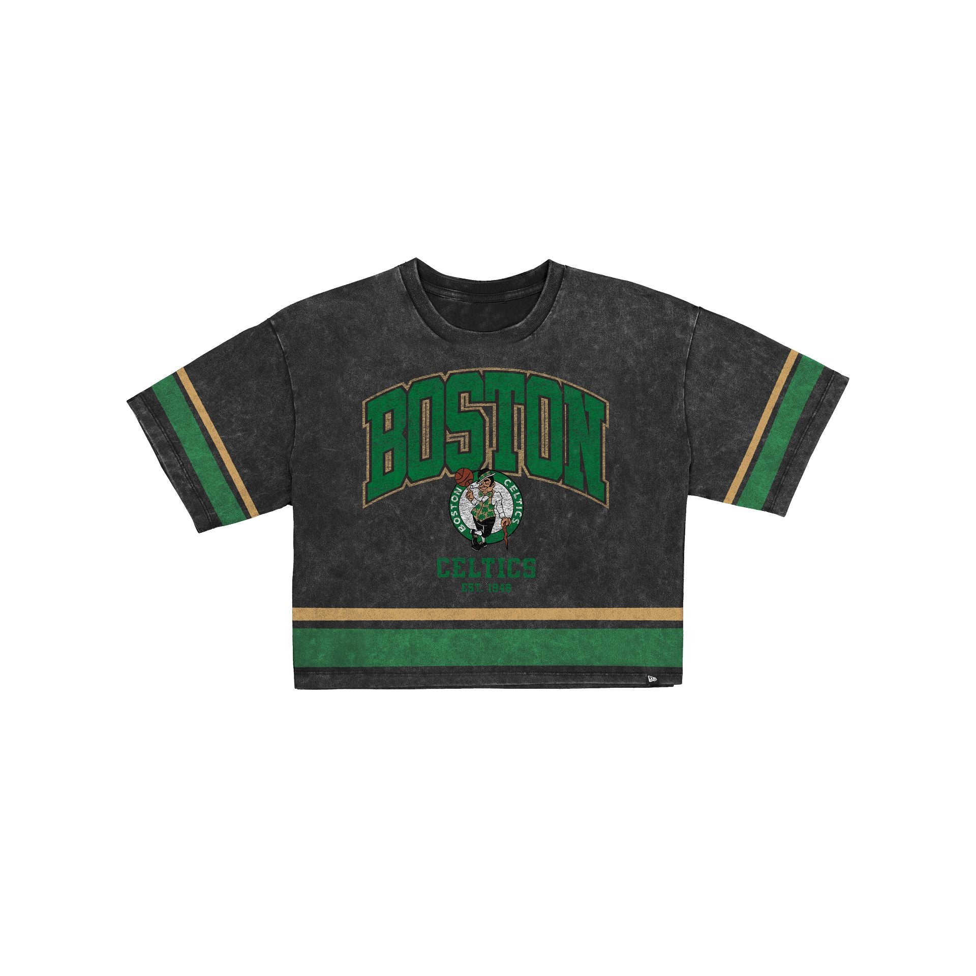 Boston Celtics Women's Vintage Stripe Cropped T-Shirt