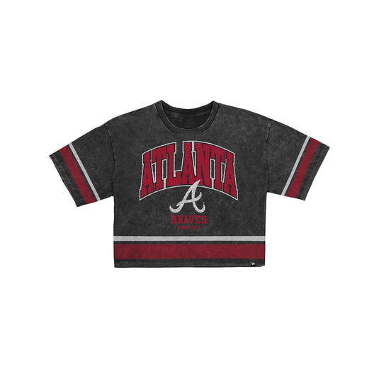 Atlanta Braves Women's Vintage Stripe Cropped T-Shirt